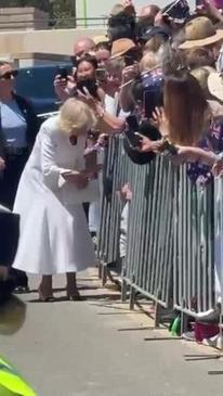 Sweet moment Queen Camilla meets a young fan