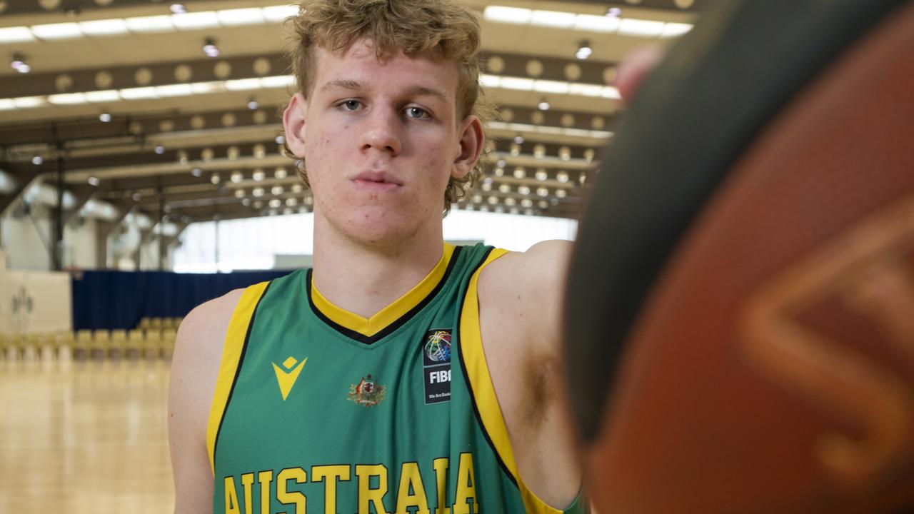 Seven-foot teen Rocco Zikarsky is set to make his Boomers debut. Picture: NCA NewsWire