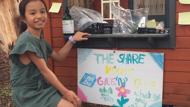 Chloe made the sign on the share house. Picture: Geordie Cowan