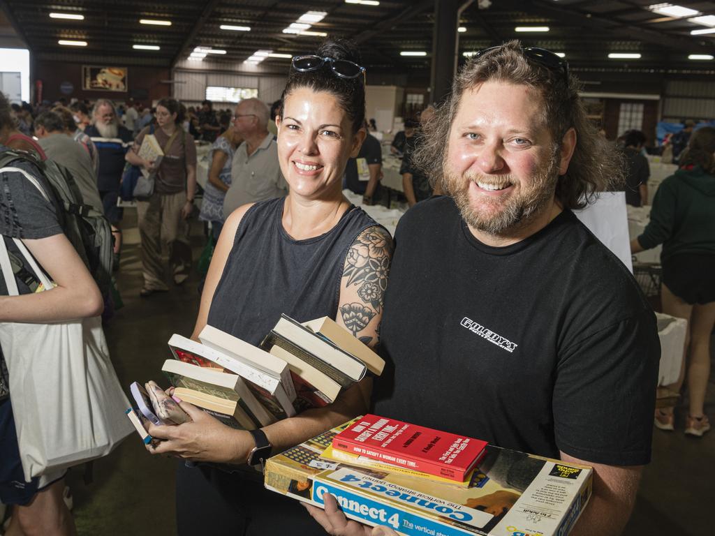 Emma Colmer and Clint Ganly The Chronicle Lifeline Bookfest at Toowoomba Showgrounds, Saturday, March 2, 2024. Picture: Kevin Farmer