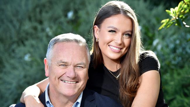 Channel 7 newsreader Peter Mitchell with his daughter Maisie who is almost 21. Picture : Nicki Connolly