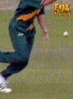 Oops ... Herschelle Gibbs had a problem with premature celebration. Pic: Fox Sport