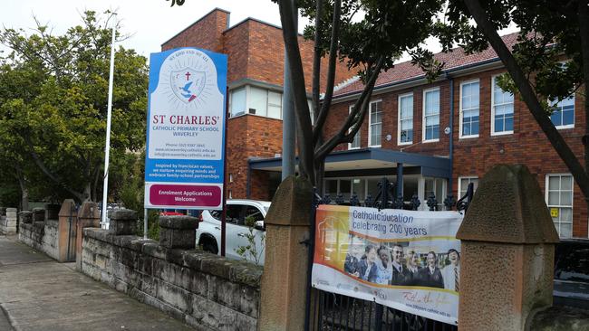 St Charles Catholic Primary School in Waverley which has had a positive Covid-19 case in Sydney’s latest outbreak. Picture: NCA NewsWire / Gaye Gerard