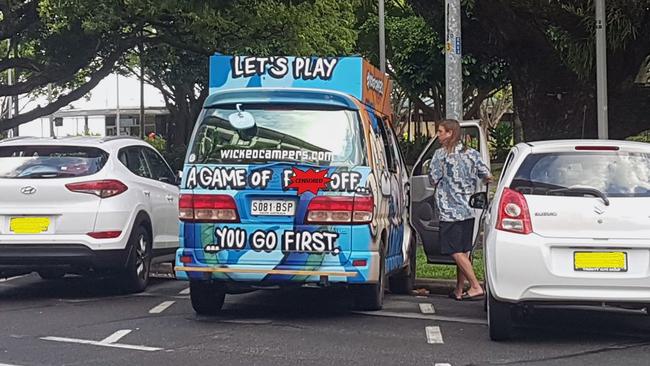 A Wicked Camper bearing one of the slogans that the rental firm has become notorious for. Picture (edited): Chris Calcino