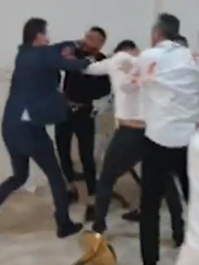 Video has emerged of a bloody knife fight at La Mirage in Somerton. Picture: Seven News