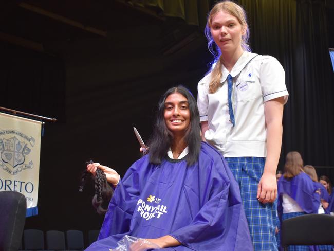 Year 12 students at Loreto College 'Rocked the Chop' for the Cancer Council's Ponytail Project.