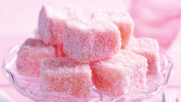 These pink lamingtons are divine.