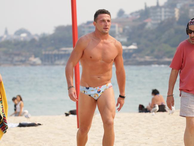 Sam Burgess has denied domestic violence allegations levelled by his wife Phoebe. Picture: Christian Gilles