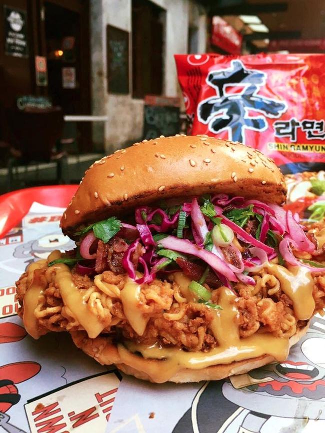 The Sin Ramen burger from Down N’ Out. Pic: Supplied