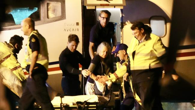 The final victim of the Fiji alcohol sickness incident lands at Coolangatta airport. Picture: Supplied