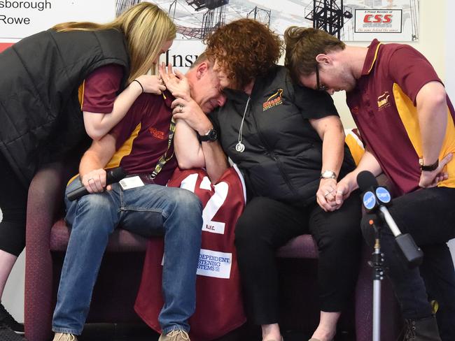 The Cronin family, father Matt, mother Robyn, with siblings Lucas and Emma. Picture: Tony Gough