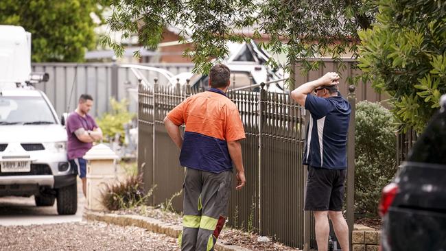 Tree loppers arrive at the house. Picture: Mike Burton