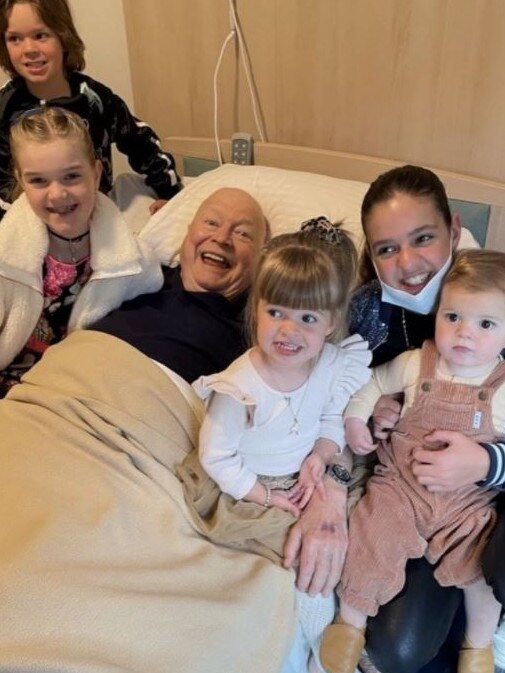 Bert Newton with his grandchildren, who were the ‘loves of his life’. Picture: Twitter