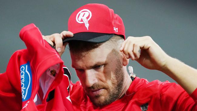 Aaron Finch has shown his frustration this season, and is averaging just 18.25 runs with a top score of 39.