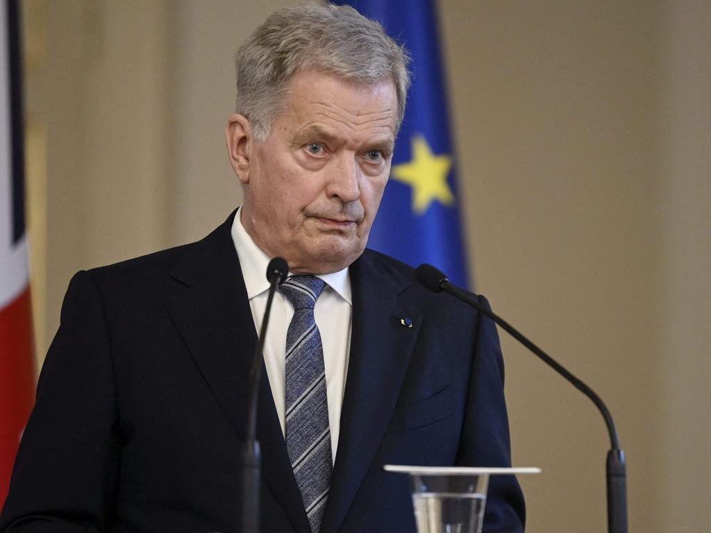 Finnish President Sauli Niinisto addresses a press conference at the Presidential palace in Helsinki, Finland on May 11. Picture: Antti Aimo-Koivisto / Lehtikuva / AFP.