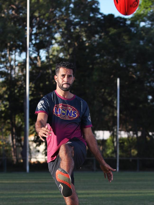 Cairns has secured 3 AFL games, with two teams using Cairns as a hub while Melbourne is locked down due to the coronavirus. Former AFL player Aaron Davey is now coach of the Cairns City Lions as is looking forward to top flight games being hosted here. PICTURE: BRENDAN RADKE