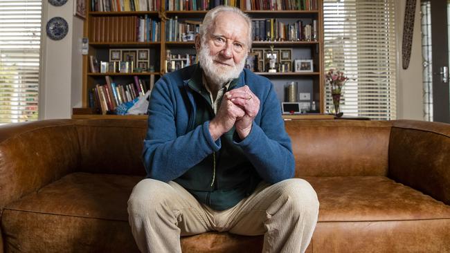 Retired geologist Jim Bowler at his Melbourne home on Thursday. Picture: Aaron Francis