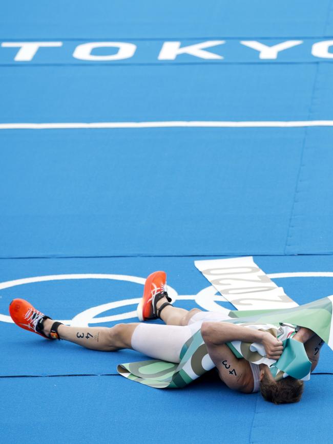 Kristian Blummenfelt of Team Norway was spent. Adam Pretty/Getty Images