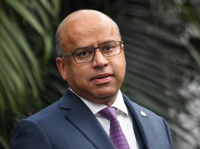 Sanjeev Gupta, the head of English steel and metals company Liberty House looks on during the inauguration ceremony of the Aluminium Dunkerque's plant in Dunkirk on January 24, 2019, after the French company's takeover by Liberty House. - Liberty House, the industrial arm of businessman Sanjeev Gupta's GFG Alliance, bought out the Europe's biggest aluminium smelter from Anglo-Australian mining giant Rio Tinto. Sanjeev Gupta unveilled on January 24, 2019 a $55 million dollars investment for the plant in 2019. (Photo by DENIS CHARLET / AFP)