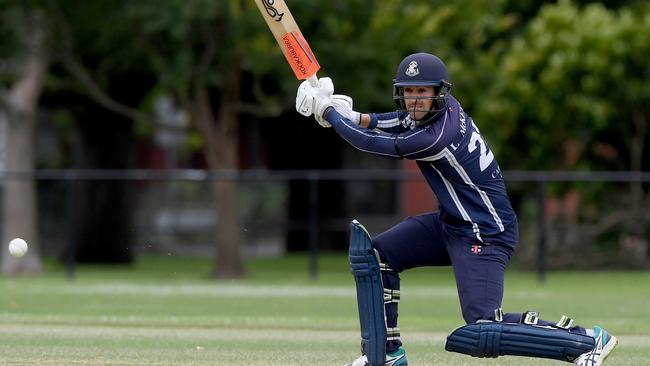 Lachlan McKenna batting for Carlton in 2021. He’s had a golden summer for Spotswood. Picture: Andy Brownbill