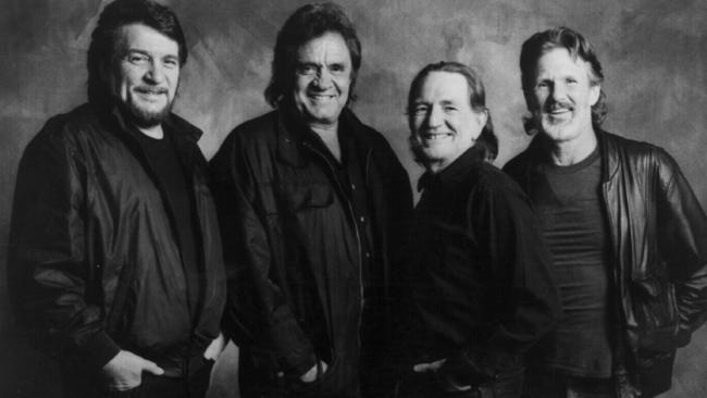 The Highwaymen: Waylon Jennings, left, Johnny Cash, Willie Nelson and Kris Kristofferson.