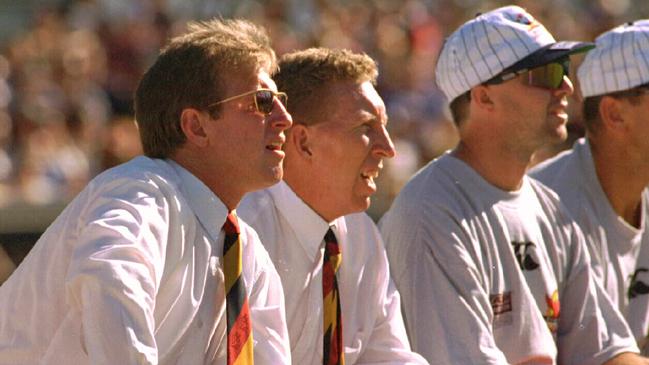 Peter Mulholland (left) was the inaugural coach of the Western Reds.