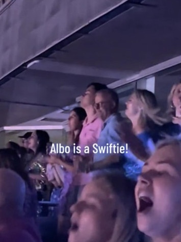 Prime Minister Anthony Albanese and partner Jodie Haydon 'shake it off' at the Taylor Swift concert.