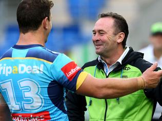 Greg Bird of the Gold Coast Titans in action during their round 25 NRL game  against the Penrith Panthers at Cbus Super Stadium on the Gold Coast,  Saturday, Aug. 27, 2016. (AAP