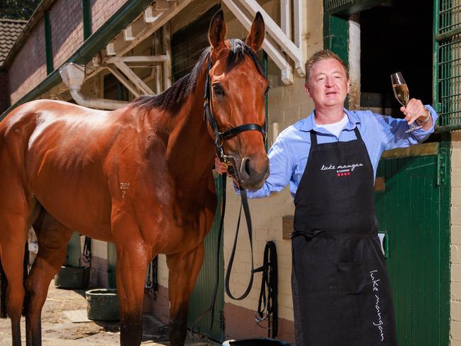 Celebrity Chef Luke Mangan is race-ready for the Melbourne Cup this weekend. Picture: Justin Lloyd.