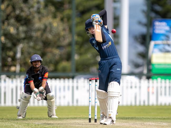 Manly opener Kiera Terrey plays an elegant drive. Picture: Julian Andrews