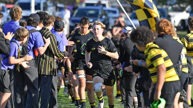 AIC Firsts XV rugby St Laurence's College . Picture, John Gass