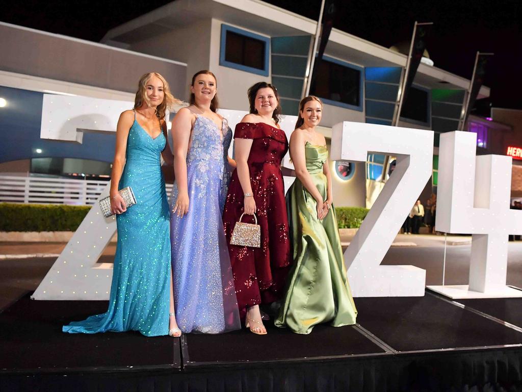 Lily Spencer, Abby Shipp, Bianca Piggott & Alyssa Hunt at Xavier Catholic College year 12 formals. Picture: Patrick Woods.