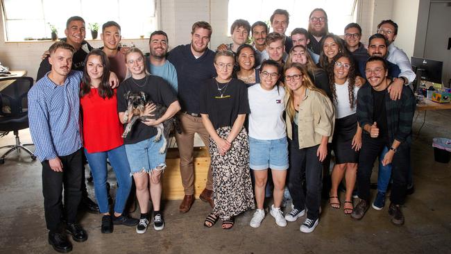 Harry with his StudioHawk team. Picture: Mark Stewart