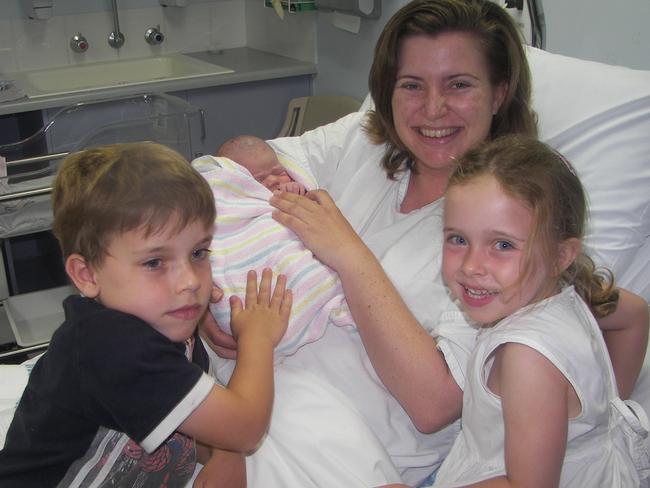 Baby Dana McCaffery, who died in 2009 from whooping cough. Mum Toni, pictured with children James and Aisling, just hours after giving birth to Dana.