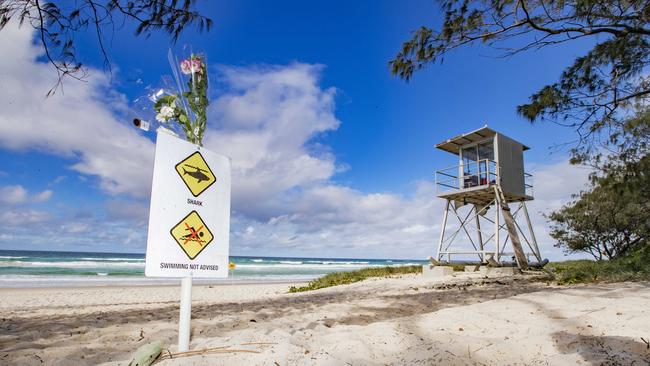 The scene of the fatal shark attack South of Kingscliff. Picture: Nigel Hallett