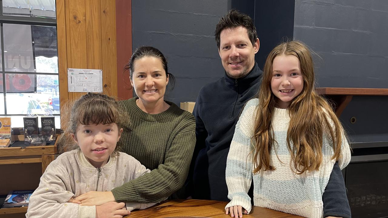 Nine-year-old Maddie Berger, Claire Berger, Michael Berger and twin sister Ruby Berger made the trip from Brisbane to visit Vincenzo’s before the grand reopening. Photo: Madison Mifsud-Ure / Stanthorpe Border Post