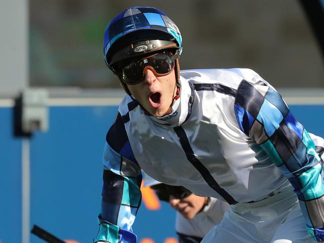 SYDNEY, AUSTRALIA - APRIL 08:  Dylan Gibbons riding Explosive Jack wins Race 7 Schweppes Sydney Cup during The Star Championship Day 2: Longines Queen Elizabeth Stakes Day - Sydney Racing at Royal Randwick Racecourse on April 08, 2023 in Sydney, Australia. (Photo by Jeremy Ng/Getty Images)