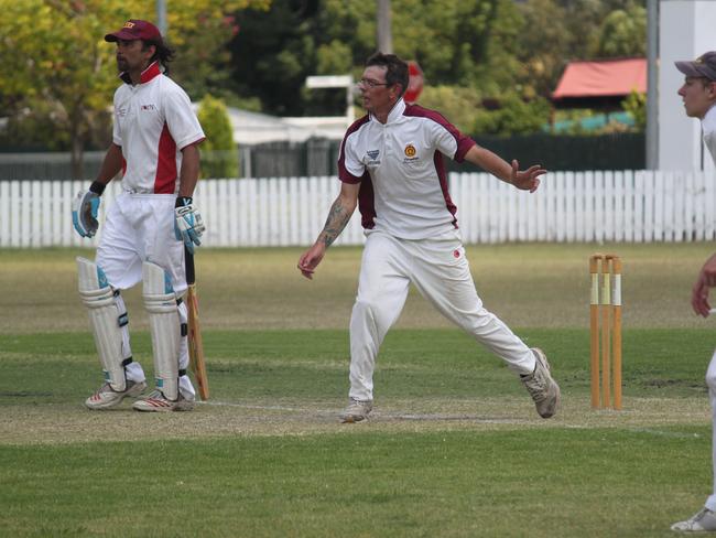 Keen cricketer: Nathan Bell bowling for Wheatvale against Colts. (Photo: Gerard Walsh)