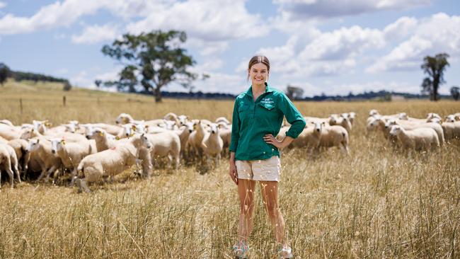 Sophie Angus is supply chain manager at Lambpro, pictured on the operation’s property at Holbrook in southern NSW. Picture: Aaron Francis