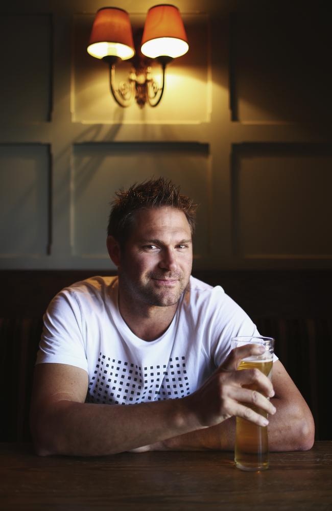 Ryan Harris enjoys a well-deserved beer the day after announcing his retirement from cricket.