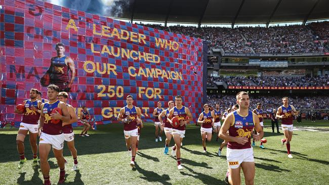 The Lions hit the G. Picture: Robert Cianflone/AFL Photos/via Getty Images