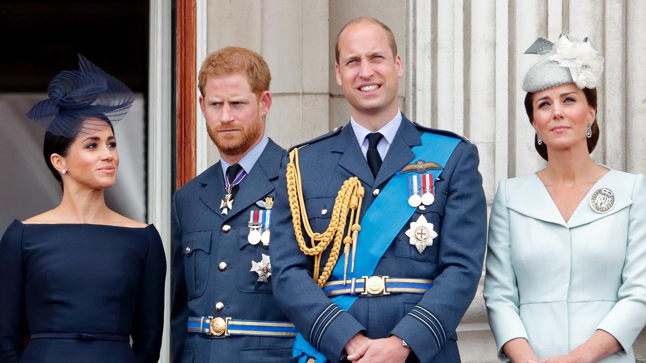 Meghan, Harry, William and Kate on the balcony of Buckingham Palace on July 10, 2018. Picture: Max Mumby/Indigo/Getty Images