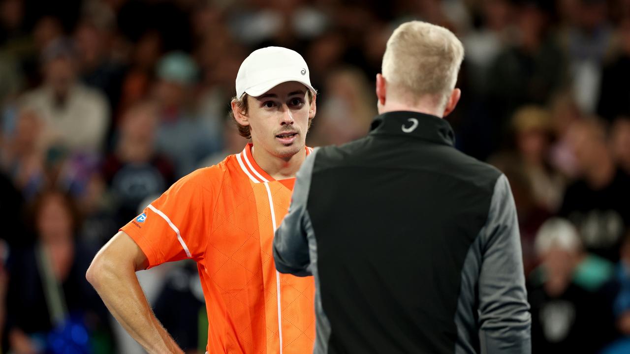 Courier pulled his question before de Minaur could even answer. (Photo by Cameron Spencer/Getty Images)