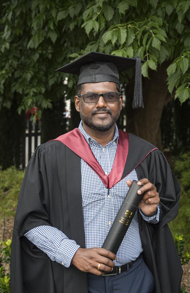 Master of Engineering Practice graduate Rajesh Kanesan at a UniSQ graduation ceremony at Empire Theatres, Tuesday, February 13, 2024. Picture: Kevin Farmer