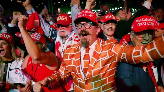 Trump supporters react to the polls in Florida. Picture: Chip Somodevilla/Getty Images/AFP