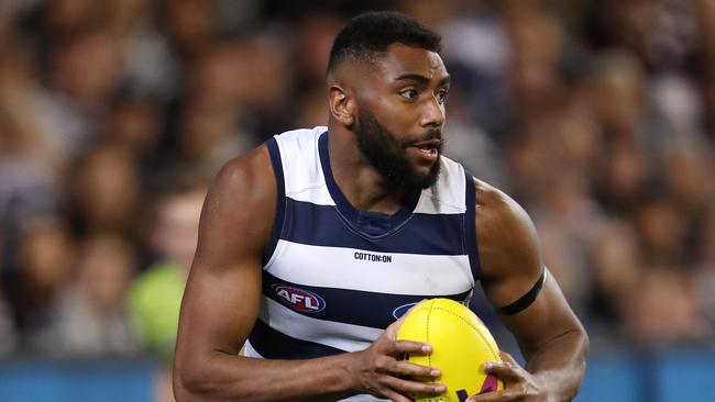 Esava Ratugolea will have a huge influence for Geelong in the absence of Tom Hawkins. Picture: Michael Klein.