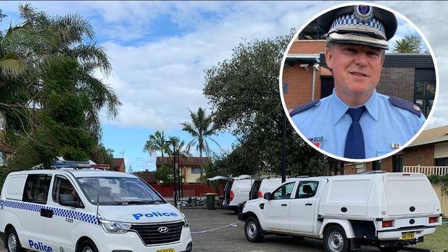 A block of units at Heath Ave in Tuncurry were cordoned off as police investigated on Monday, April 24.