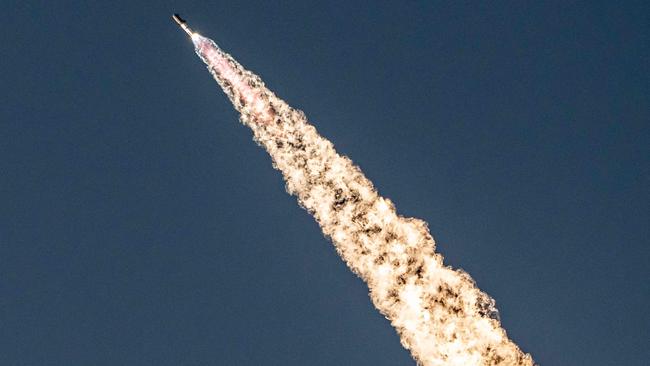 The SpaceX Starship lifts off from Starbase near Boca Chica, Texas, on October 13, 2024. Picture: AFP.