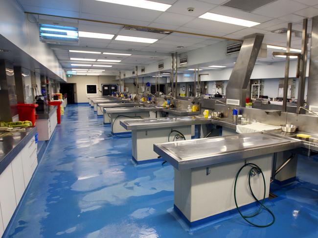 Inside the examination room at Glebe Morgue.