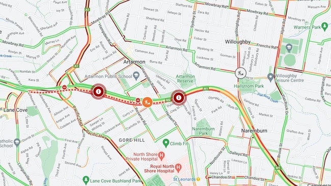 The tunnel remains closed in the westbound direction. Picture: Live Traffic NSW